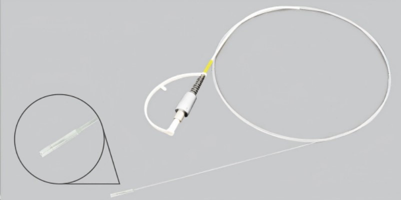 Ring marked radial fiber laser, 360 degree emitter with depth ring and SMA assembly
